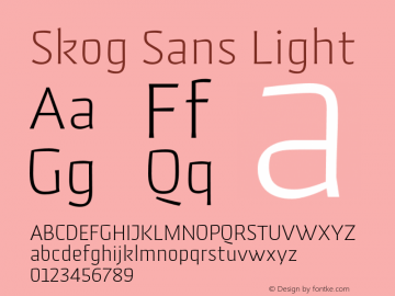 SkogSans-Light Version 1.000 Font Sample