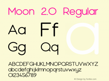 Moon 2.0 Regular Version 1.000;PS 001.000;hotconv 1.0.88;makeotf.lib2.5.64775 Font Sample