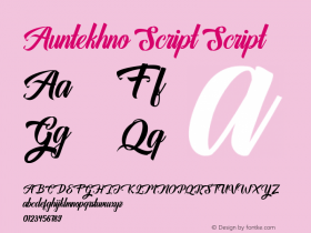 AuntekhnoScript 1.000 Font Sample
