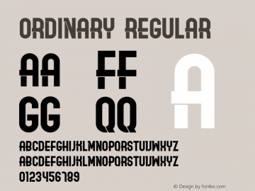 Ordinary Regular Version 1.000 Font Sample