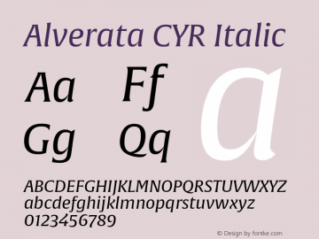 AlverataCYR-Italic Version 1.001图片样张