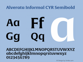 AlverataInformalCYRSemibold Version 1.000图片样张