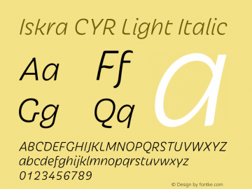 IskraCYRLt-Italic Version 1.001图片样张