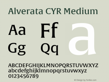 Alverata CYR Medium Version 1.001 Font Sample