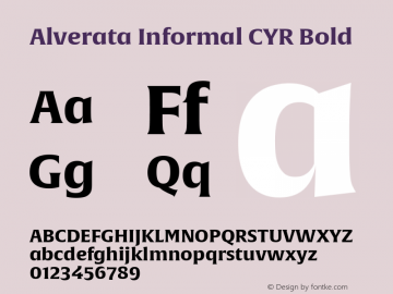 AlverataInformalCYR-Bold Version 1.000 Font Sample