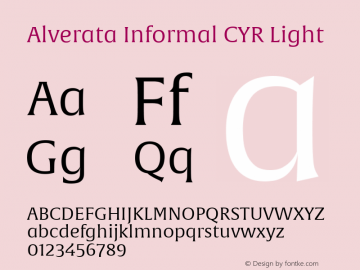 AlverataInformalCYRLight Version 1.000 Font Sample