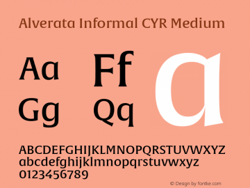 AlverataInformalCYRMedium Version 1.000 Font Sample