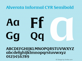 AlverataInformalCYRSemibold Version 1.000图片样张