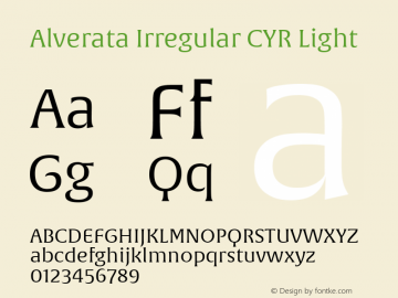 Alverata Irregular CYR Light Version 1.001 Font Sample