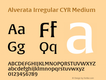 Alverata Irregular CYR Medium Version 1.001 Font Sample