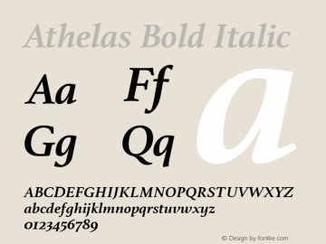 Athelas Bold Italic Version 1.001图片样张