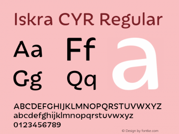 Iskra CYR Version 1.001 Font Sample