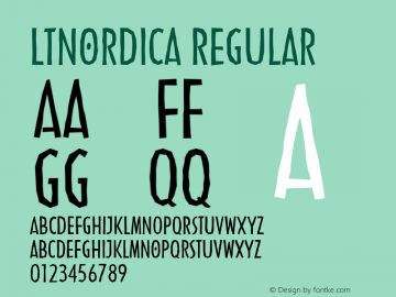 LTNordica Regular Version 001.000 Font Sample