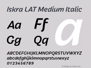 IskraLAT-MediumItalic Version 1.000 Font Sample