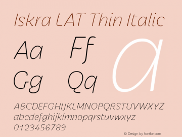 IskraLAT-ThinItalic Version 1.000图片样张