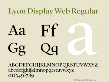 Lyon Display Web Regular Regular Version 001.000 2010图片样张