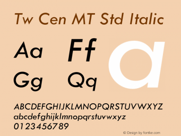 TwCenMTStd-Italic OTF 1.000;PS 001.000;Core 1.0.29图片样张