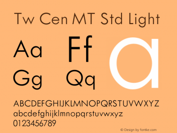 TwCenMTStd-Light OTF 1.000;PS 001.000;Core 1.0.29图片样张