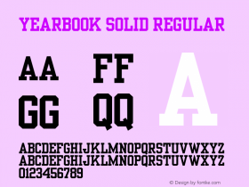 YearbookSolid-Regular Version 1.000 Font Sample