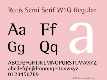 RotisSemiSerifW1G-Regular Version 1.000 Font Sample