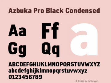 AzbukaPro-BlackCondensed Version 1.000 Font Sample