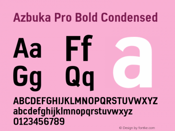 AzbukaPro-BoldCondensed Version 1.000 Font Sample