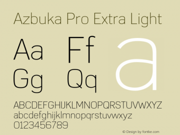 AzbukaPro-ExtraLight Version 1.000 Font Sample