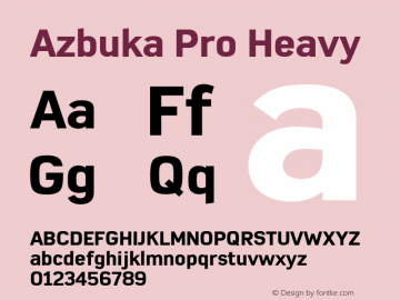 AzbukaPro-Heavy Version 1.000 Font Sample