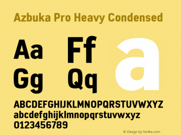 AzbukaPro-HeavyCondensed Version 1.000 Font Sample