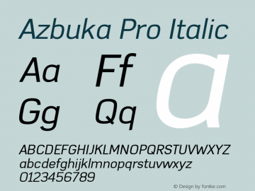 AzbukaPro-Italic Version 1.000 Font Sample