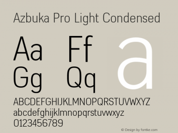 AzbukaPro-LightCondensed Version 1.000 Font Sample
