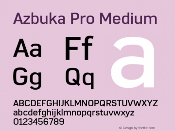 AzbukaPro-Medium Version 1.000 Font Sample