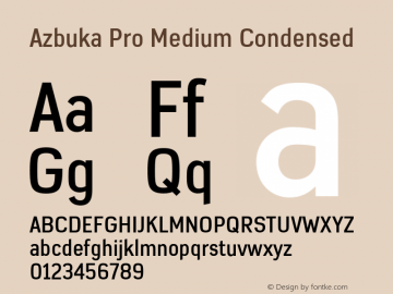 AzbukaPro-MediumCondensed Version 1.000 Font Sample