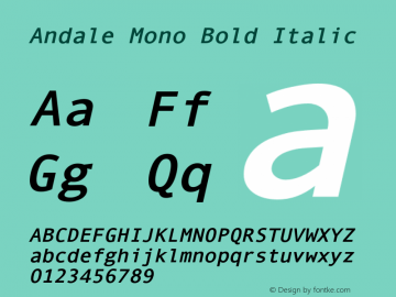 Andale Mono Bold Italic Version 2.01 Font Sample