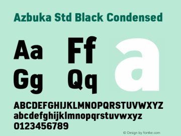 AzbukaStd-BlackCondensed Version 1.000 Font Sample