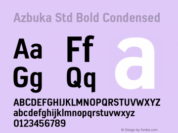 AzbukaStd-BoldCondensed Version 1.000 Font Sample