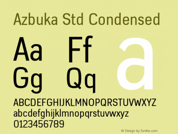 AzbukaStd-Condensed Version 1.000 Font Sample