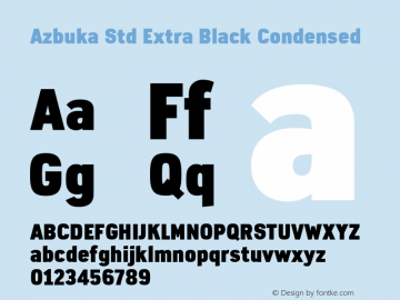 AzbukaStd-ExtraBlackCondensed Version 1.000 Font Sample