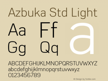 AzbukaStd-Light Version 1.000 Font Sample