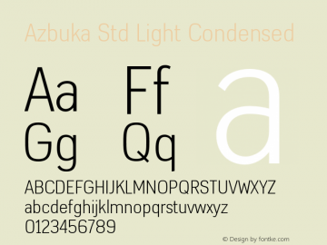 AzbukaStd-LightCondensed Version 1.000 Font Sample