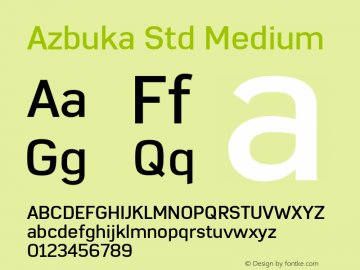 AzbukaStd-Medium Version 1.000 Font Sample