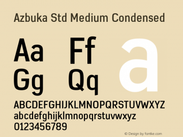 AzbukaStd-MediumCondensed Version 1.000 Font Sample