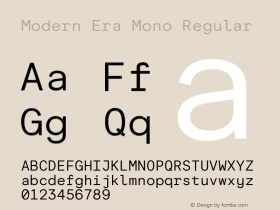 Modern Era Mono Regular Version 2.011 Font Sample