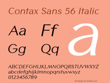 ContaxSans-56Italic Version 1.00图片样张