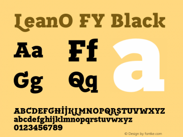 LeanOFY-Black Version 1.1 Font Sample