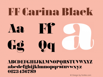 FFCarina-Black Version 7.504 Font Sample