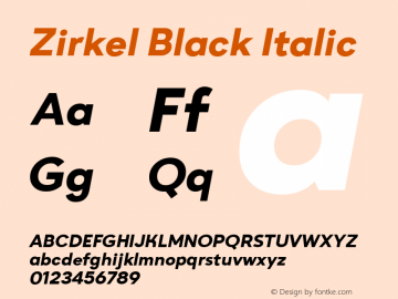 Zirkel   Black Italic Version 1.000;PS 001.000;hotconv 1.0.70;makeotf.lib2.5.58329 DEVELOPMENT;com.myfonts.easy.ondrej-kahanek.zirkel.black-italic.wfkit2.version.4cuw Font Sample