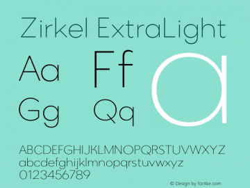 Zirkel  ExtraLight Version 1.000;PS 001.000;hotconv 1.0.70;makeotf.lib2.5.58329 DEVELOPMENT;com.myfonts.easy.ondrej-kahanek.zirkel.extra-light.wfkit2.version.4cuA Font Sample