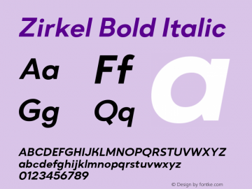 Zirkel   Bold Italic Version 1.000;PS 001.000;hotconv 1.0.70;makeotf.lib2.5.58329 DEVELOPMENT;com.myfonts.easy.ondrej-kahanek.zirkel.bold-italic.wfkit2.version.4cuy图片样张