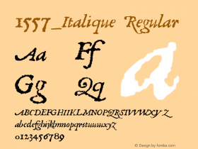 1557_Italique W00 Regular Version 1.10 Font Sample